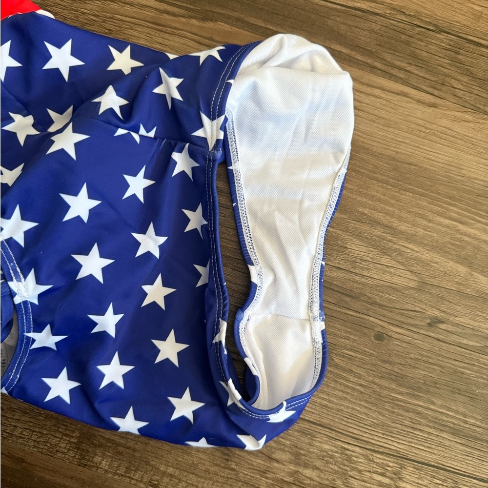 NWOT American Flag Plunge Strappy One Piece Swimsuit - Picture 13 of 14